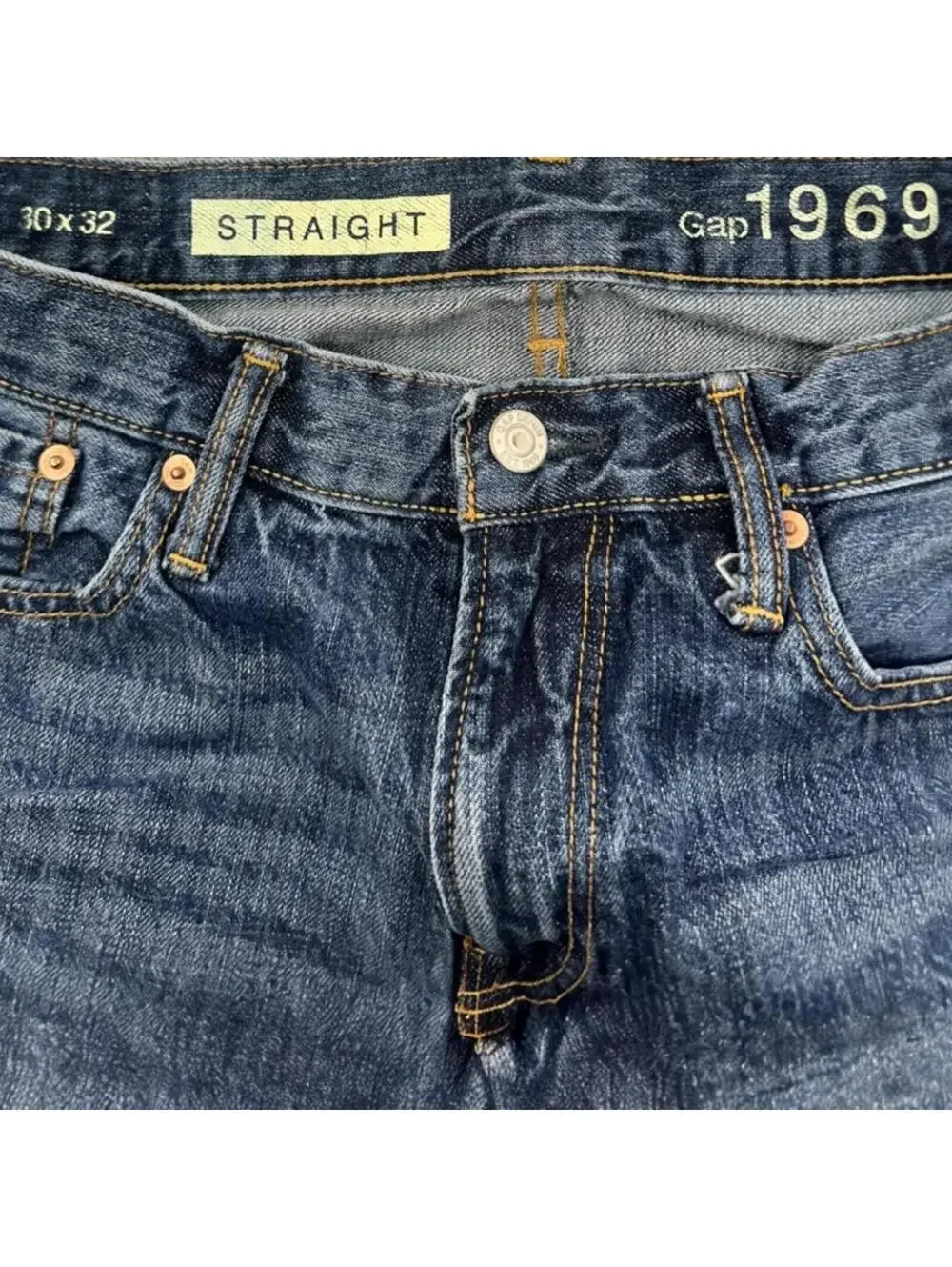 Gap Straight Fit Jeans Medium Indigo Blue Classic Denim Casual
